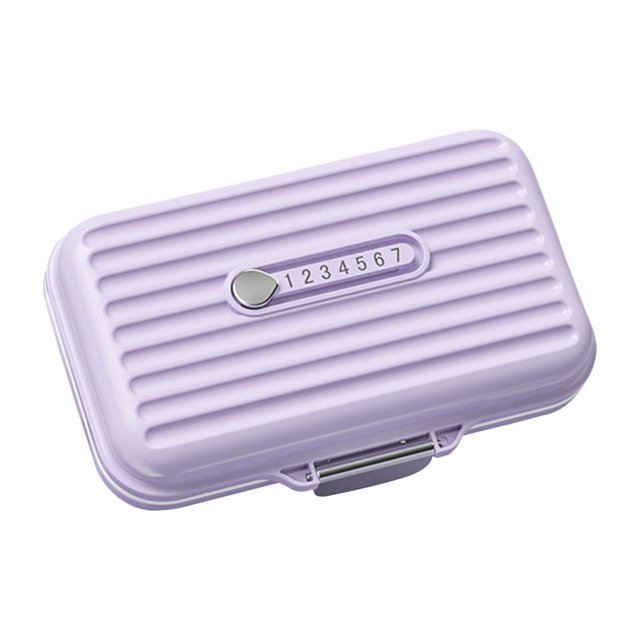 Xuanheng Pocket Pill Box Portable Container 7 Day Weekly Pill Organizer for Kids Home Purple Large