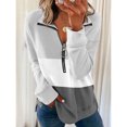 thumbnail image 1 of Jersey de manga larga para mujer,Sudadera de manga larga con solapa y media cremallera,Sudadera con solapa,Funcionamiento suave, 1 of 5