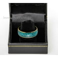 thumbnail image 2 of Jewelry Avalanche Blue Turquoise Inlay Mens Wedding Band, Gold Tungsten Carbide, Engagement Ring 8MM, 2 of 4