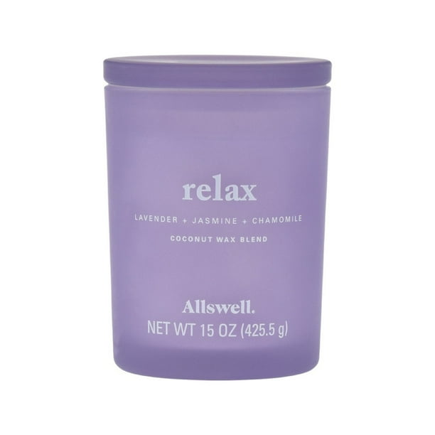 Allswell 15oz Scented 2Wick Spa Candle Relax (Lavender + Jasmine