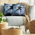 thumbnail image 5 of Ambesonne Fitness Throw Pillow Cover 2 Pack, Wightlifter Silhouette, 18", Pale Blue Black White, 5 of 5