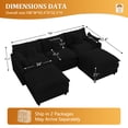 thumbnail image 2 of Ighoveat Sectional Couches for Living Room, 108 in U Shaped Modular Sectional Sofa Cloud Couch Set, Corduroy, Black, 2 of 5
