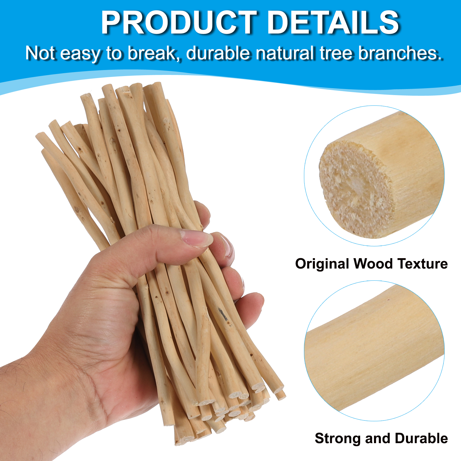Uxcell 60 Pcs / 30cm Wood Log Sticks, 0.2-0.5inch inch in Diameter Natural Wood Craft Sticks, Dried Wood Sticks Decorative Wood Branch Sticks for DIY Crafts Accessory Photo Props, Wood Color