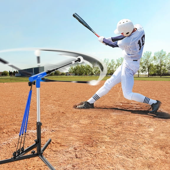 Youth Swing Trainer For Baseball & Softball - Auto Reset Hitting Trainer with 3 Power Bands,Softball Swing Trainer Height Adjustable 2430" Baseball Training Equipment Improve Power,Speed,Accuracy