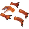 thumbnail image 4 of Brown Dinosaur Hand Puppet Toy for Playing 5Pcs Animal Model Set, 4 of 4