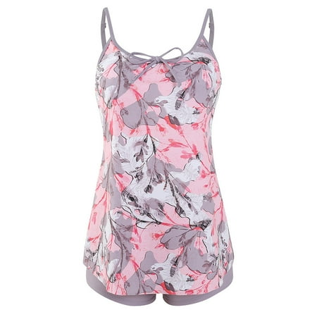 FAMTKT Tankini Swimsuits for Women Two Piece Bathing Suits Swim Tank Top with Boyshorts Womens Swimwear on Clearance