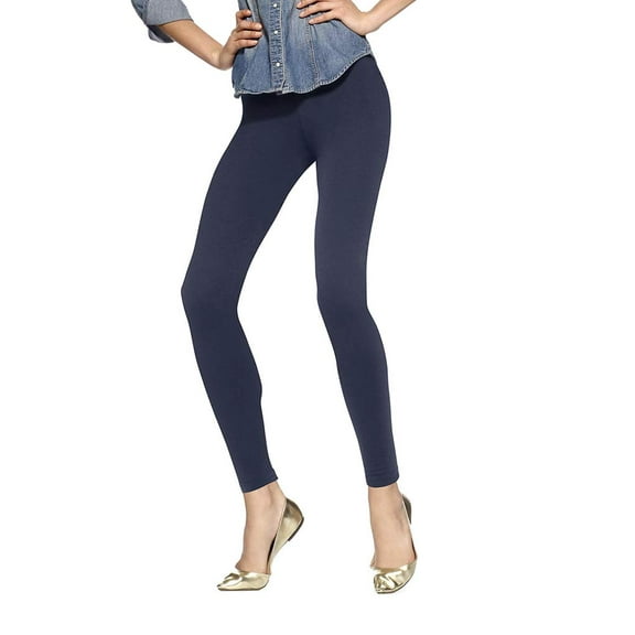 HUE Soft Cotton Leggings, Navy, XS