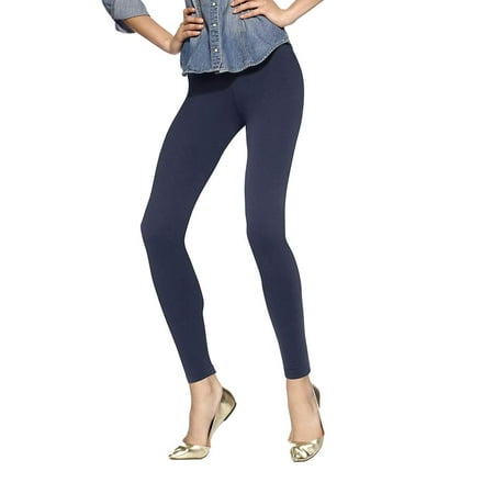 HUE Soft Cotton Leggings, Navy, XS