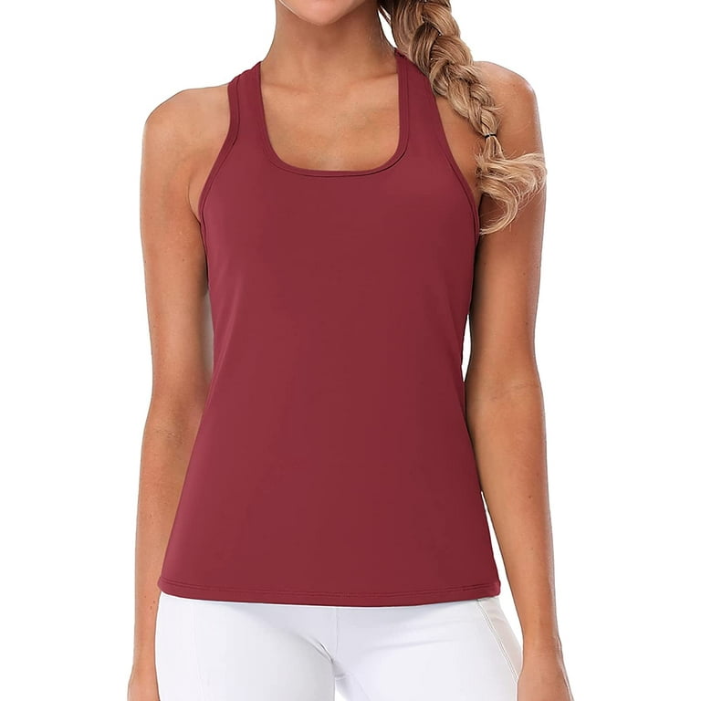 Workout Tank Tops for Women with Built in Bra Athletic Camisole Strappy  Back Yoga Tanks