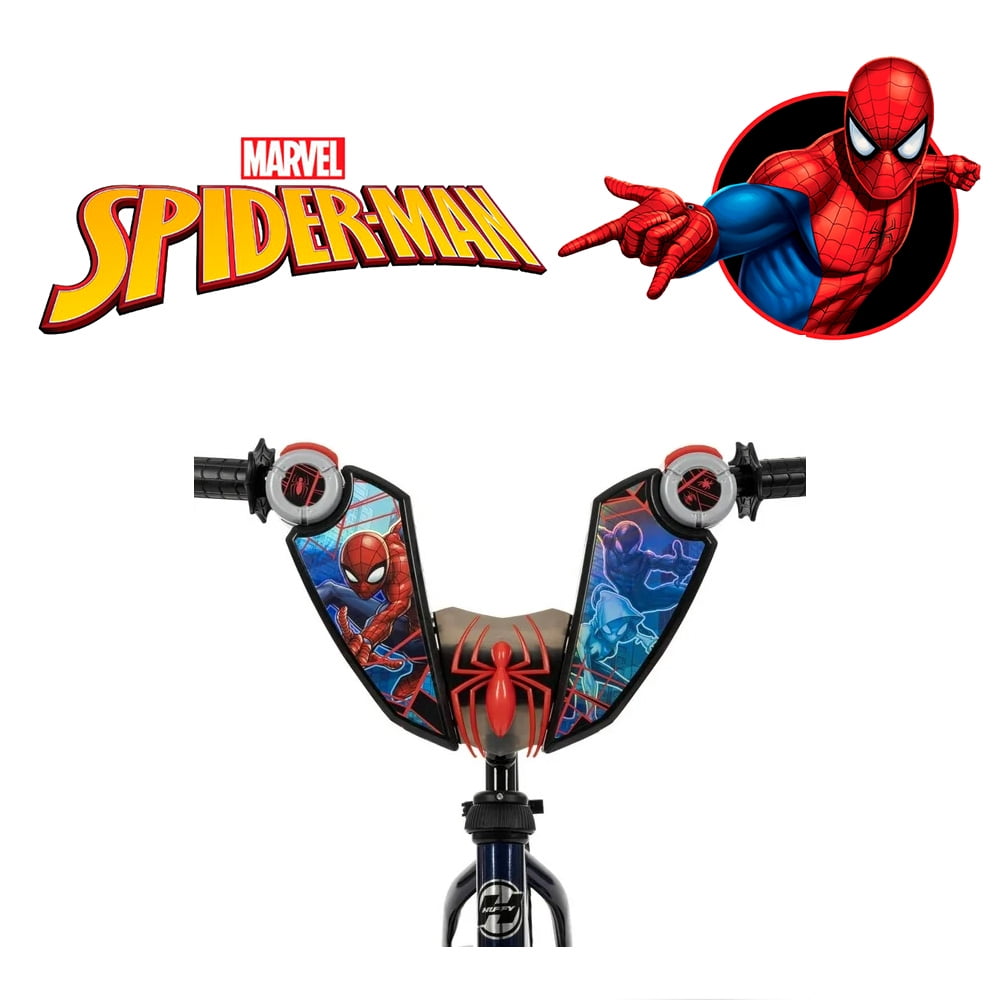 Bicicleta Niños Huffy Marvel Spiderman R16 con Scooter Combo