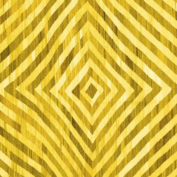 Ahgly Company Machine Washable Indoor Square Southwestern Yellow Country Area Rugs, 5' Square