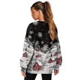 thumbnail image 6 of SCRAWLGOD Christmas Day Womens Casual Crew Neck Sweatshirt with Pockets Oversized Comfy Long Sleeve Lightweight Pullover Drop Shoulder Tops Fall Clothes, House Snow Christmas Tree Print, S, 6 of 7