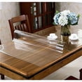 thumbnail image 2 of Table Protector for Dining Room Table, Crystal Clear Transparency Crystal Clear PVC Vinyl Mat Customizable Cutting, Heat Resistant Non-Slip Scratch-Resistant 2Mm Thickness Transparent Dining Table Pad, 2 of 5