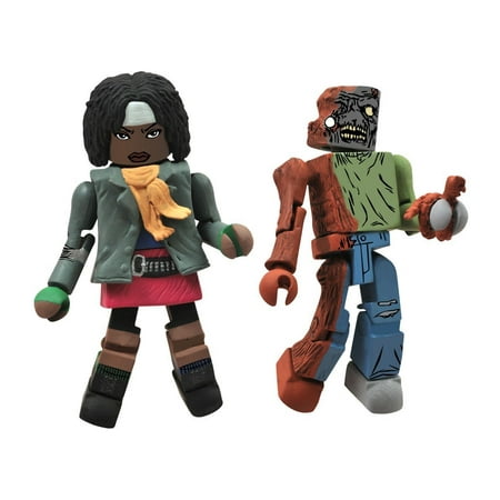Diamond Select Toys Walking Dead Minimates Series 2: Michonne and One-Eye Zombie, (Best Walking Dead Zombies)
