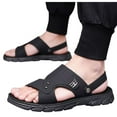 thumbnail image 7 of Xucatan Men'S Pu Leather Flat Sandals With Adjustable Dual-Use Ankle Straps Comfortable Breathable Open-Toe Slip-On Sandals, Soft Casual Sliding Slippers Hiking Sandals Open Toe for Work Driving Gift, 7 of 7