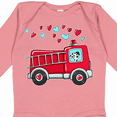 thumbnail image 4 of Inktastic Valentine Fire Truck with Cute Dalmatian and Hearts Boys or Girls Long Sleeve Baby Bodysuit, 4 of 5