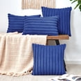 thumbnail image 2 of Holzlrgus Throw Pillow Covers Decorative Faux Fur Set of 2 20x20 Inch Pillow Covers, Soft Navy Blue Striped Pillowcases for Couch Sofa Bed Living Room, Fluffy Cute Home Boho Accent Fuzzy Decor, 2 of 6
