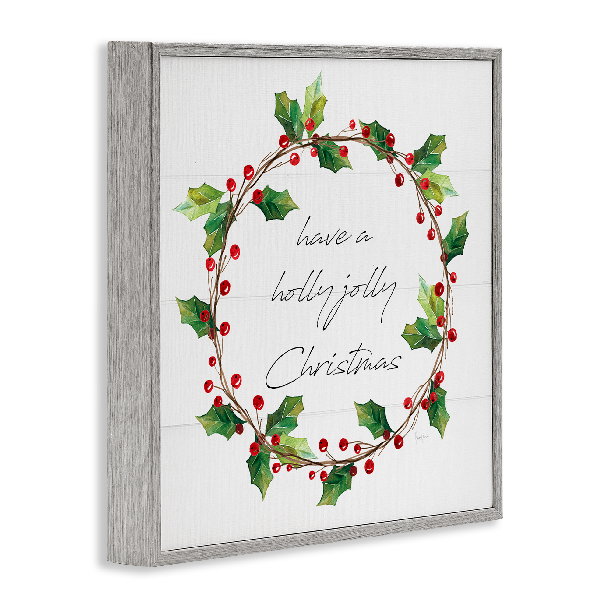 Stupell Industries Christmas Seasonal Phrase Holiday Painting Gray Framed Art Prints Wall Art, 17 x 17