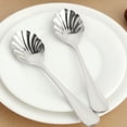 Creative Stainless Steel Shell Shaped Mixing Tea Spoons Dessert Spoons