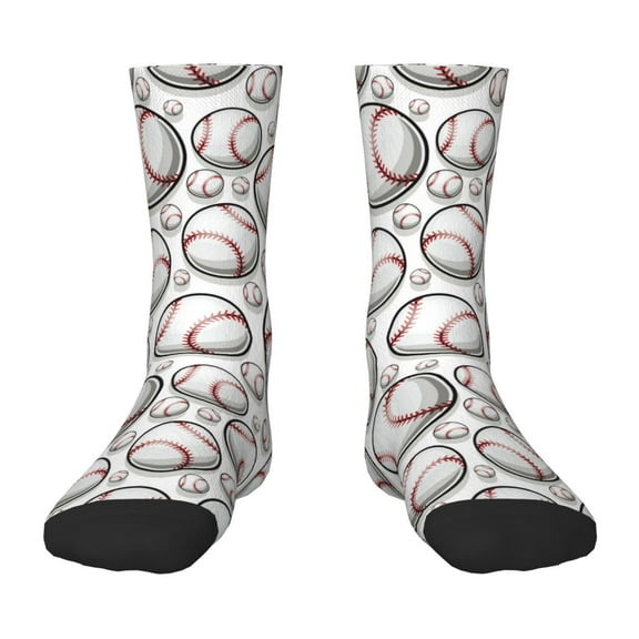 Honeii Cute Baseball Print Children's Colorful Socks,Unisex Kids and Toddlers' Cushioned Sock,Kids Athletic Crew Socks,for Everyday Wear and Sports