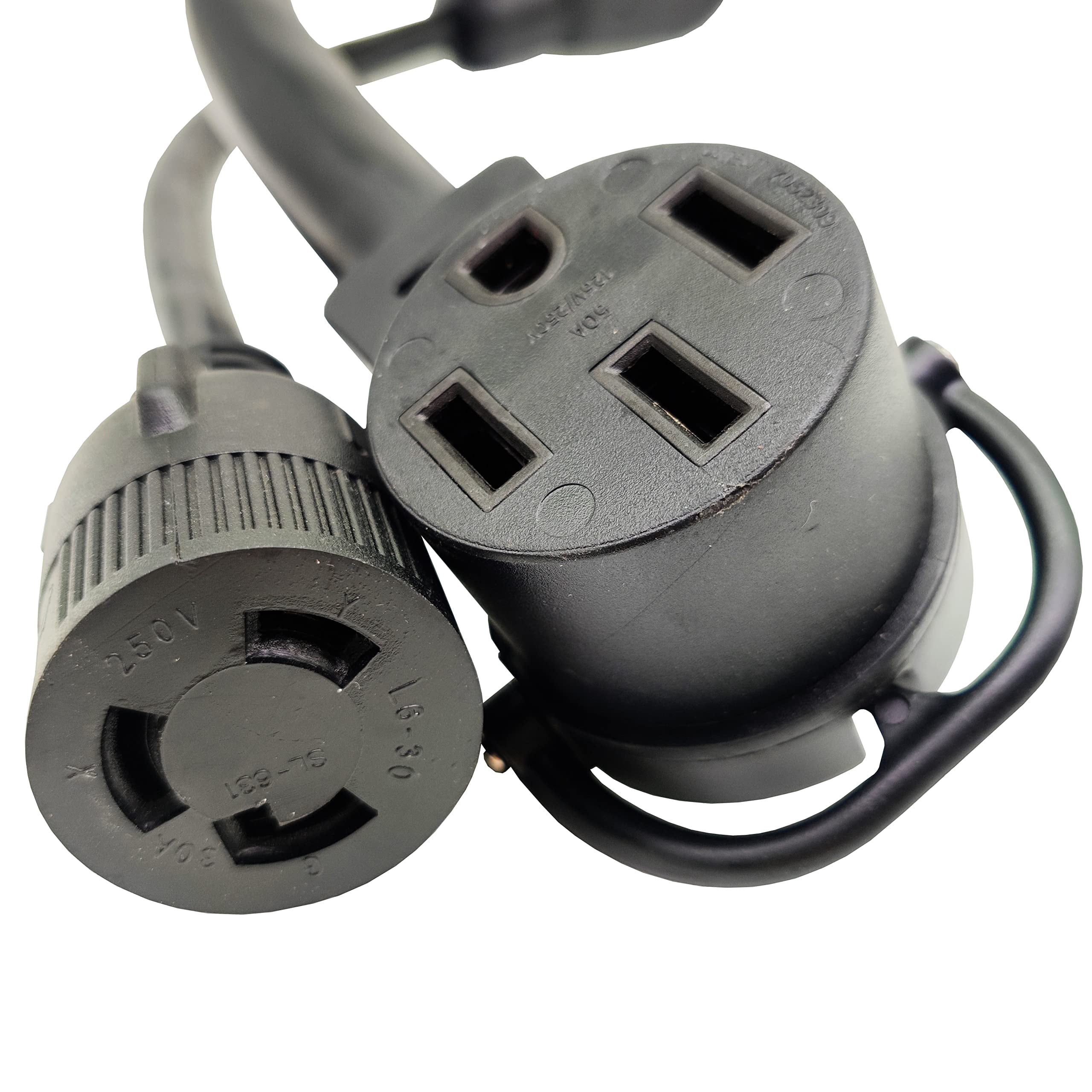 Parkworld 64255 NEMA 14-50P to L6-30R & 14-50R Splitter for 4-Prong RV or EV Charger (3 Feet)