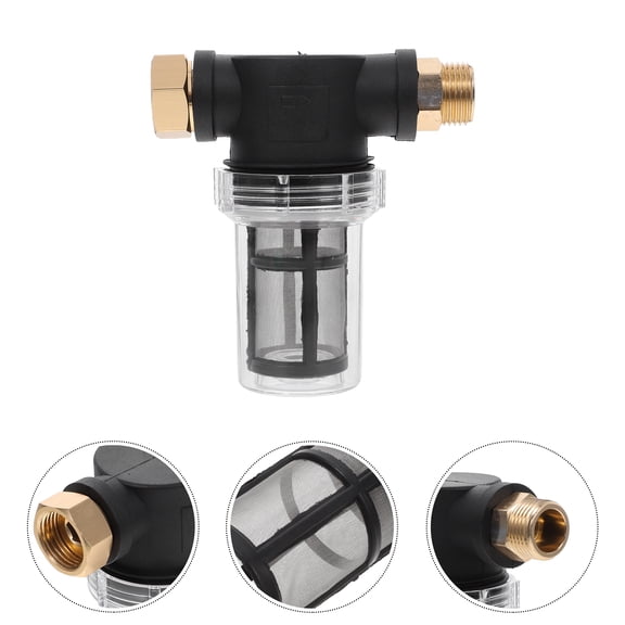 Water Filter, Washing Machine Water Filter High-pressure Connection Fitting for Pressure Washers and Garden Pipe with US Standard (Black)