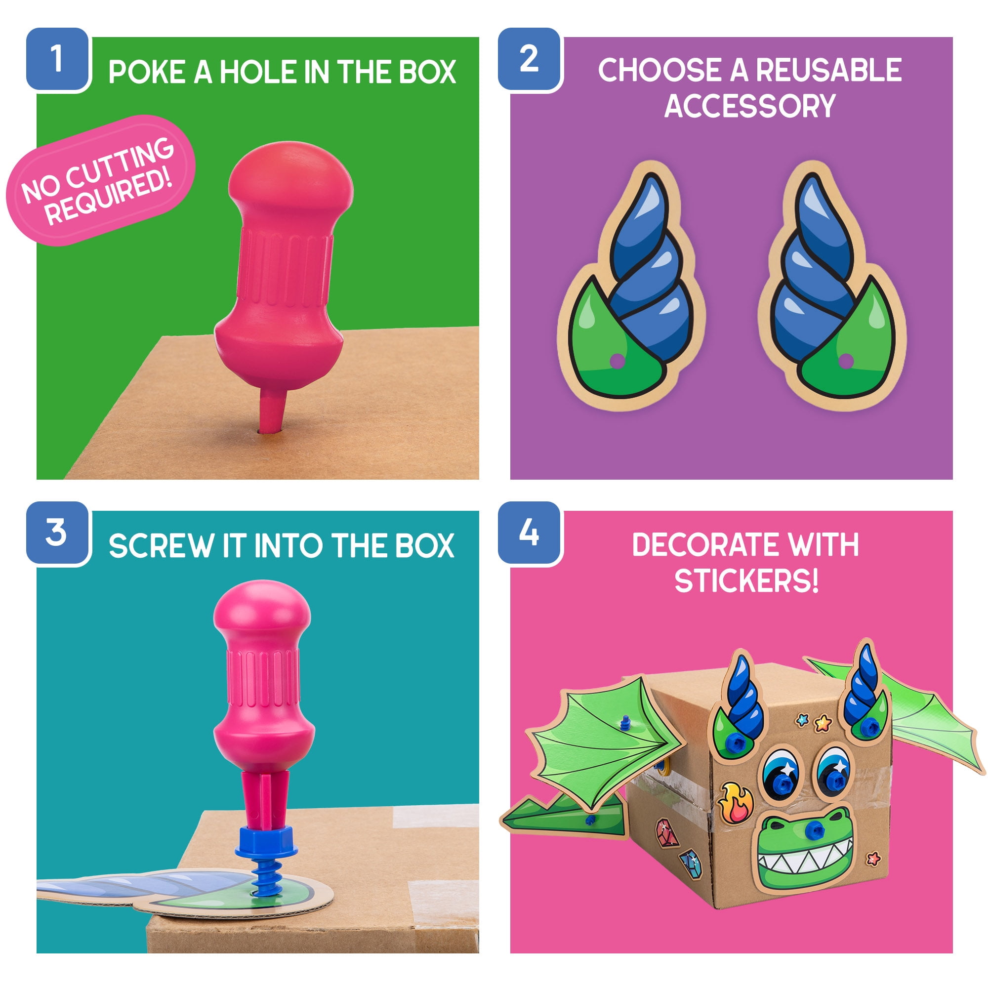 Educational Insights Boxineers Cardboard Animals, Craft Set for Kids Ages 5 and up