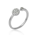 thumbnail image 4 of Rhodium Plated 925 Sterling Silver Open Ring Round Circle Band White CZ Jewelry Female Size 5, 4 of 4