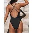 thumbnail image 3 of Top-kevin Women Swimsuit One Piece Bathing Suit Deep V Neck Crisscross Back Adjustable Strap, 3 of 8