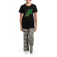thumbnail image 4 of CafePress - Shamrocks And Swirls Women's Dark Pajamas - Women's Short Sleeve Print T-Shirt and Pants Dark Cotton Pajama Set, 4 of 7
