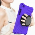 thumbnail image 3 of Dteck Kids Case for Samsung Galaxy Tab A 8.0 inch 2019 SM-T290/T295, Heavy Silicone Shockproof Case Kids Friendly Cover with Shoulder Strap/Handle Stand, Purple, 3 of 7