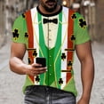 thumbnail image 3 of St Patrick's Day Shirt Men O Neck Printed Short Sleeve T-Shirt Novelty 3D Graphic T Shirts Irish Green Blouse Casual Summer Tops, 3 of 8