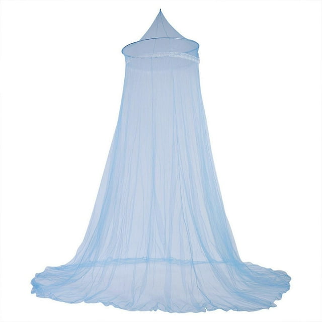Élégant rideau de lit princesse en dentelle pour enfants, moustiquaire pour chambre de filles (bleu)