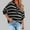 #H-Brown, variant on ZHYou Women's Sweaters Women's Elbow Sleeves Striped Button Crew Neck Knitted Sweaters