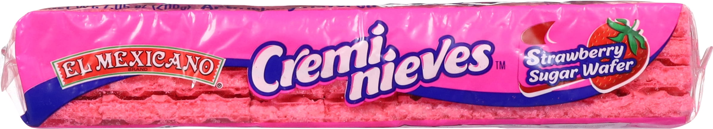 (6 pack) El Mexicano Creminieves Strawberry Sugar Wafers, Galletas Fresa, 7.5 oz