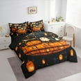 thumbnail image 3 of Feelyou Magic Pumpkin Spaceship Bedding Comforter Set 7pcs for Kid, Dreamy Halloween Queen Bedding Sets, Retro Oil Printing Reversible Queen Sheet Sets, Luxury Bedroom Decor, 3 of 7