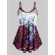 thumbnail image 1 of Patrón de flores de panel de encaje de talla grande Cami Top Rosegal Camisetas sin mangas de talla grande, 1 of 5