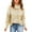 Beige, variant on Women's Solid Color Cowl Neck Drawstring Sweatshirt, Long Sleeve Thermal Pullover Top with Turtleneck Design, Soft Breathable Sports Pullover for Casual Wear, Workouts and Daily Activities Green M