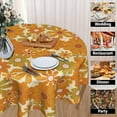 thumbnail image 5 of 70''s Retro Sunflower Tablecloth Funky Floral Round Tablecloth 60 Inch Waterproof Tablecloth for Party Picnic Tabletop Dining Room Indoor and Outdoor Dining Decorative Patio, 5 of 6