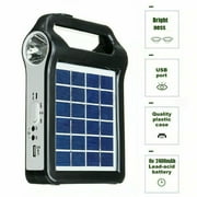 Portable Solar Generator USB Charger 6V 9W Solar Panel Power Storage Generator Home System Kit Rechargeable