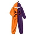 thumbnail image 6 of LILIYA Halloween ONESIE, Unisex Hooded Jumpsuit, Color Block Plush Loungewear with Front Pockets, Relaxed Fit 1-Piece Bodysuit, Cozy Holiday Sleepwear for Couples, 6 of 6