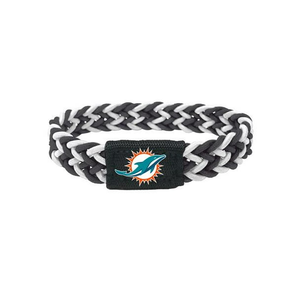 Miami Dolphins Bracelet Braided Black and White Walmart
