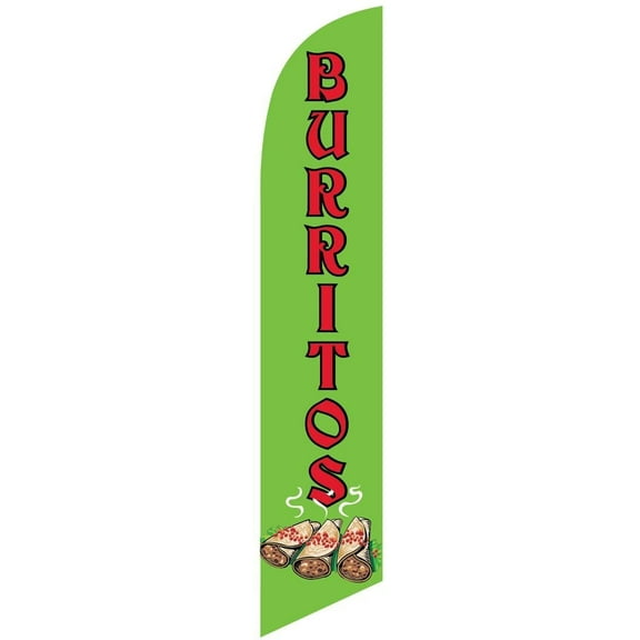 Burritos Mexican Restaurant Replacement Advertising Feather Banner Swooper Flag