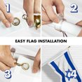 thumbnail image 5 of G128 6FT White Tangle-Free Flagpole & Israel Flag 3x5FT Printed 150D Polyester w/ Brass Grommets, 5 of 7