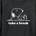 thumbnail image 3 of Peanuts - Take A Break - Women's Lightweight French Terry Long Sleeve Shirt, 3 of 6