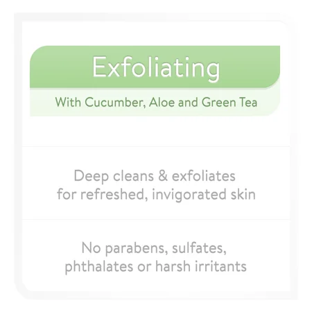Equate Exfoliating Cleansing Towelettes with Cucumber, Aloe, and Green Tea, 100 Count