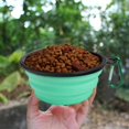 thumbnail image 4 of Foldable dog bowl - 2 pack - BPA free small dog travel water - easy to carry, portable light blue and light green (350ml), 4 of 4