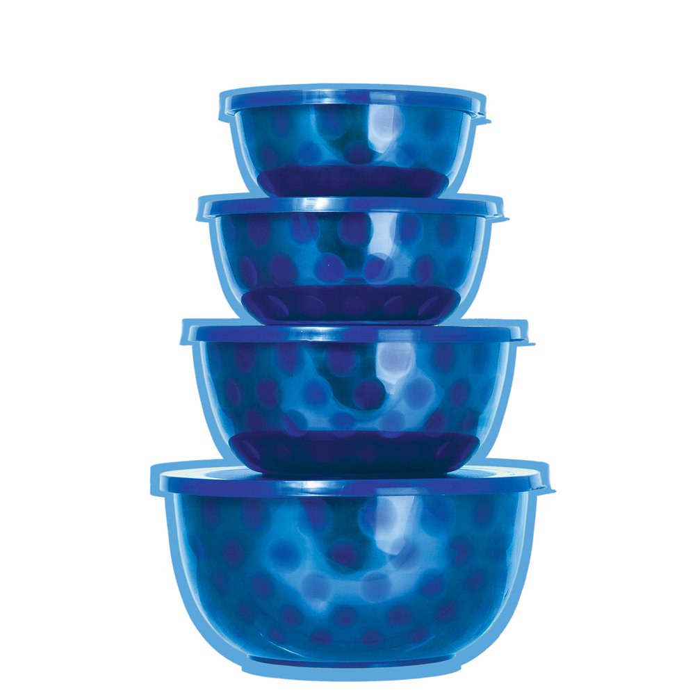 Microware Safe Stainless Steel Mixing Serving Bowl Set 4 Mixing Bowls