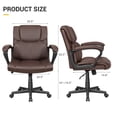 thumbnail image 7 of Homall Mid Back Executive Office Chair Swivel Computer Task Chair with Armrests, Ergonomic Leather-Padded Desk Chair with Lumbar Support, Brown, 7 of 7