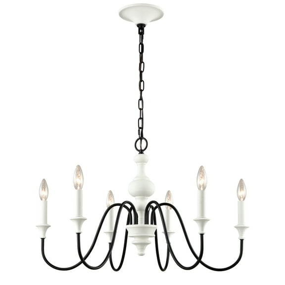 Elk Home 28-Inch Wide Val De Loire Chandelier, Traditional-White Coral